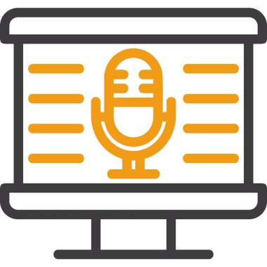 Mikrofon. Web simgesi basit illüstrasyon