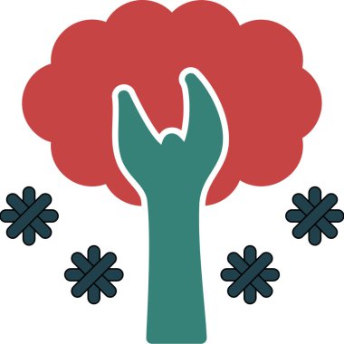 kış ağacı simgesi, basit vektör illüstrasyonu