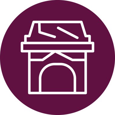 Bina. Web simgesi basit illüstrasyon