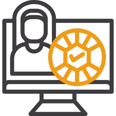 Bilgisayar. Web simgesi basit illüstrasyon