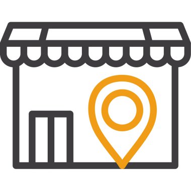 dükkan konumu vektör simgesi