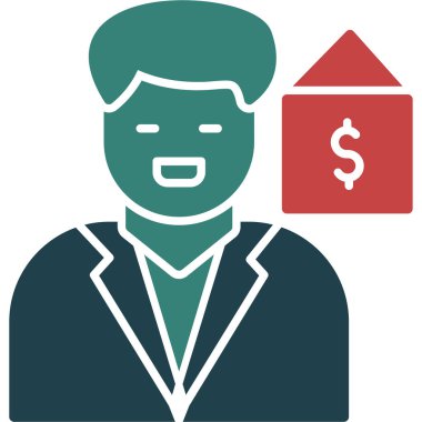 Banka yöneticisi düz stil simgesi