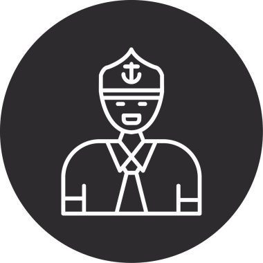 Kaptan ikon. Beyaz arkaplanda izole edilmiş web tasarımı için Kaptan vektör simgesinin basit bir gösterimi