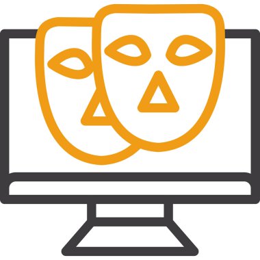 Cadılar Bayramı maskesi simgesi, vektör illüstrasyonu