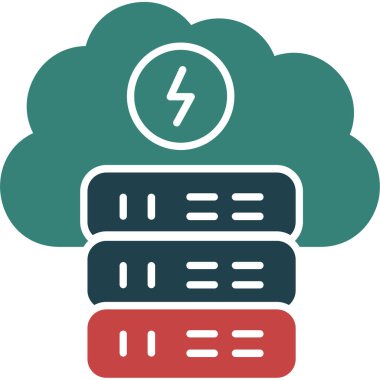 Bulut hesaplama simgesi vektör illüstrasyonu