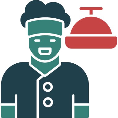 Şef simgesi, vektör illüstrasyonu