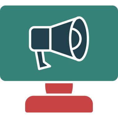 megafon ikonu. Basit resimleme