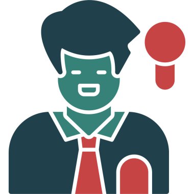 İş adamı düz simgesi, vektör illüstrasyonu