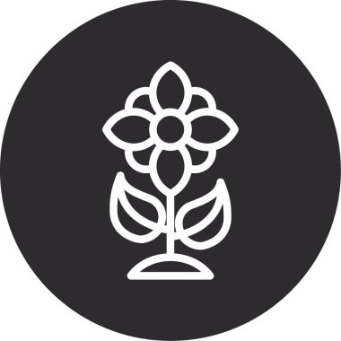 güzel çiçek vektör çizgisi simgesi