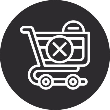 Alışveriş arabası simgesi basit illüstrasyon