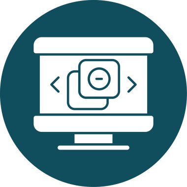 bilgisayar monitörü, web simgesi basit illüstrasyon