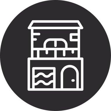 Bina. Web simgesi basit illüstrasyon