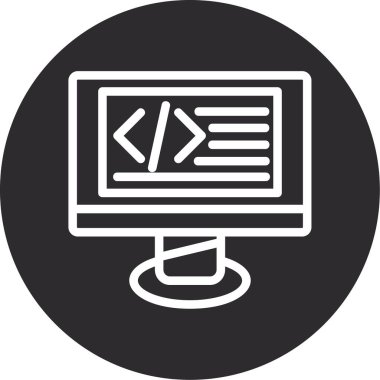 bilgisayar izleme simgesi, vektör illüstrasyonu