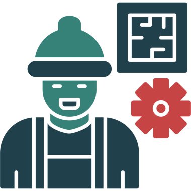 Mühendis simgesi, vektör illüstrasyonu