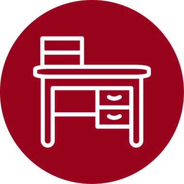 Masa başı. Web simgesi basit illüstrasyon