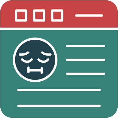 Üzgün surat ve üzgün yüz ikonu