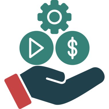 finansal büyüme düz vektör simgesi