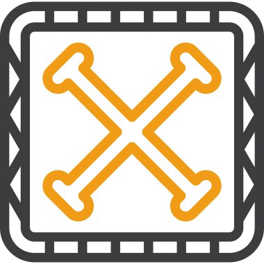 Çekiç ve çapraz ikon. vektör illüstrasyonu