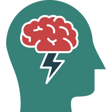 Şimşek vektör illüstrasyon tasarımlı beyin