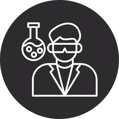 Bilim adamı simgesi, vektör illüstrasyonu