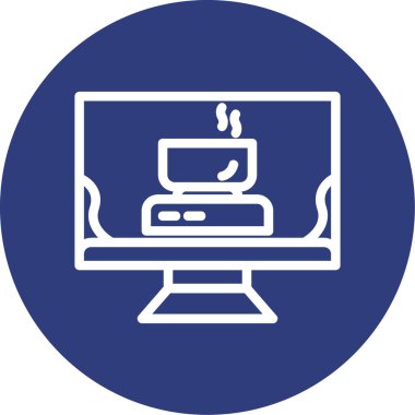 Bilgisayar. Web simgesi basit illüstrasyon