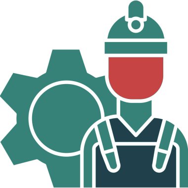 avatar mühendisi adam simgesi düz stil