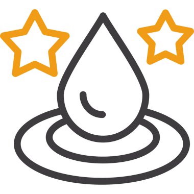 Su damlası simgesi olan yıldız, basit vektör illüstrasyonu