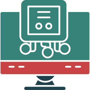 robot. Web simgesi basit illüstrasyon