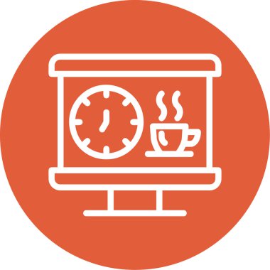 Bir fincan kahveyle saatin vektör çizimi