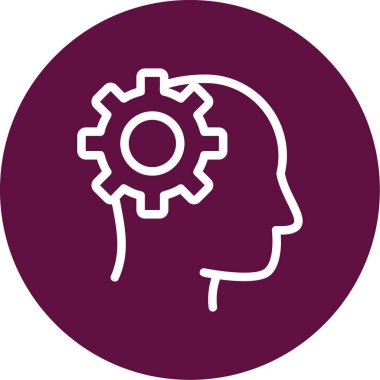 Beyin. Web simgesi basit illüstrasyon