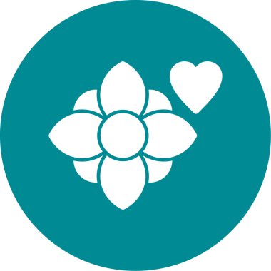 kalp çiçek vektör simgesi