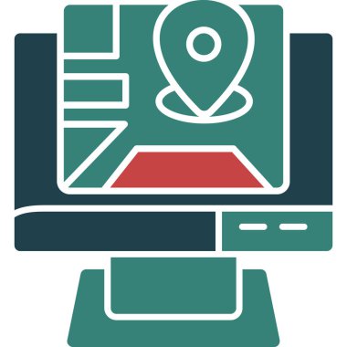 pin simgesi, vektör illüstrasyonlu bilgisayar ekranı