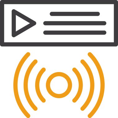 çokluortam simgesi ana hatlar biçiminde