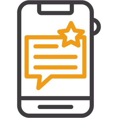 İleti sohbet simgesi olan akıllı telefon, basit vektör illüstrasyonu