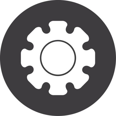 Çarklı vektör simgesi. biçim düz simge sembolü, gri renk, gümüş arkaplan.