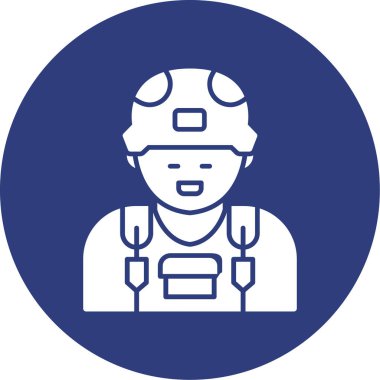 Güvenlik miğferi simgesi olan adam, taslak biçimi