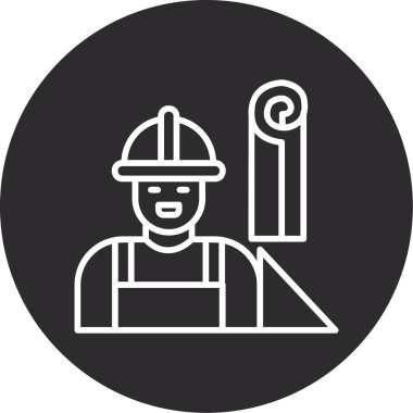 İşçi. Web simgesi basit illüstrasyon