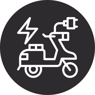 Elektrikli araba simgesi vektör illüstrasyonu