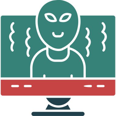 Yabancı simge vektör illüstrasyonunun düz simge tasarımı