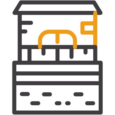 İnşaat vinci simgesi. Web için yapı vektörü simgelerinin özet çizimi