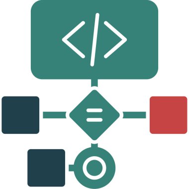 Kodlama simgesi, vektör illüstrasyonu