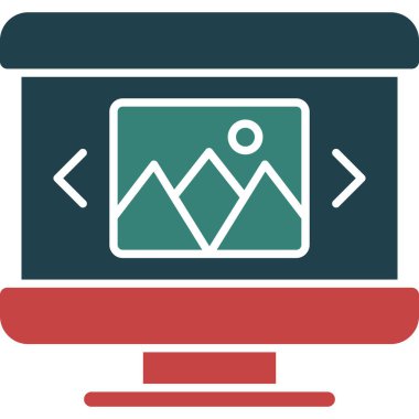 Ekran simgesi vektör illüstrasyonunu izle