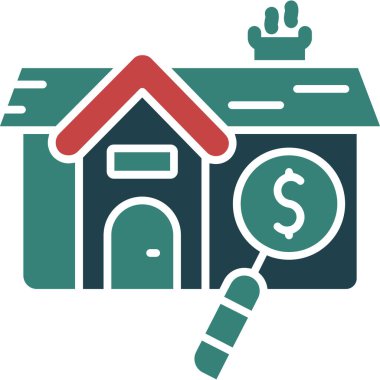 Ev kira düz vektör simgesi