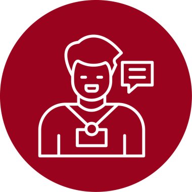 Dairede dizüstü bilgisayarı olan bir adamın vektör çizimi