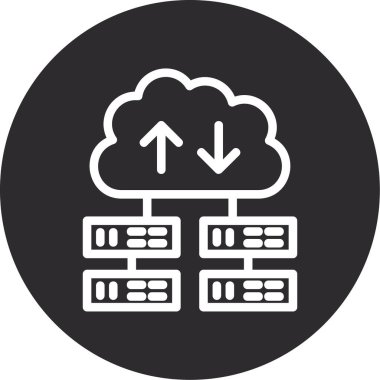 Düz dizaynlı bulut hesaplama simgesi. Vektör çizimi. Beyaz arka planda izole edilmiş. bulut hesaplama kavramı.