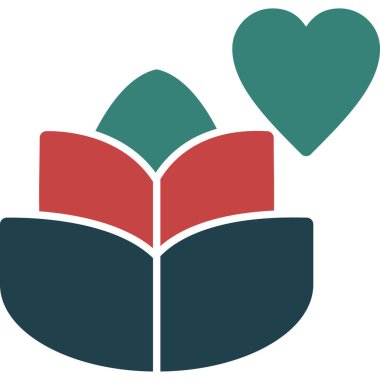 kalp ve kitap simgesi