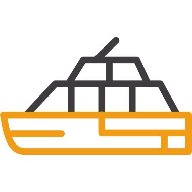 Gemi. Web simgesi basit illüstrasyon