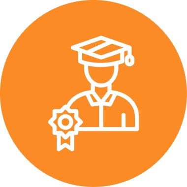 mezuniyet simgesi vektör illüstrasyonu