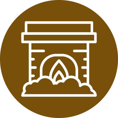 Şömine simgesinin vektör illüstrasyonu