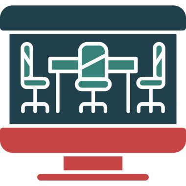 Modern ofis simgesinin vektör illüstrasyonu